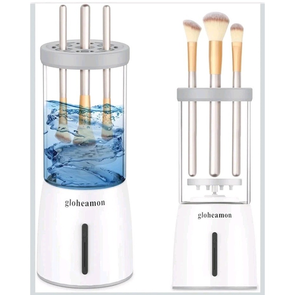 Gloheamon Electric Makeup Brush Cleaner Machine Rechargeable White s17